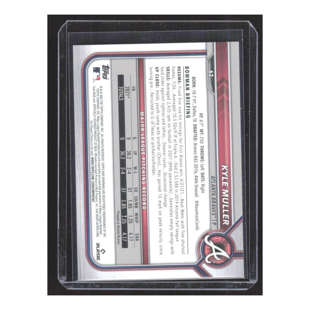 2022 Bowman Kyle Muller RC Braves #62