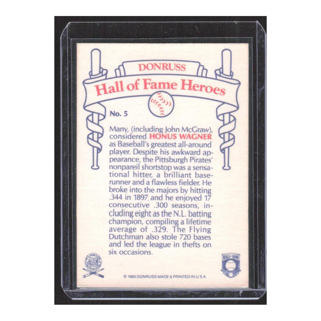 1983 Donruss Hall of Fame Heroes Honus Wagner Pirates #5