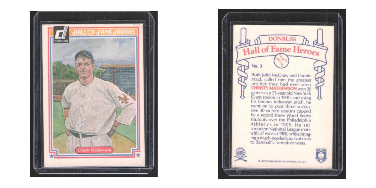 1983 Donruss Hall of Fame Heroes Christy Mathewson Giants #3