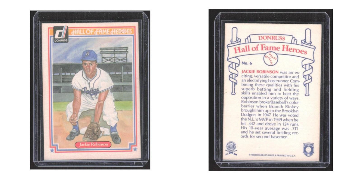 1983 Donruss Hall of Fame Heroes Jackie Robinson Brooklyn Dodgers #6