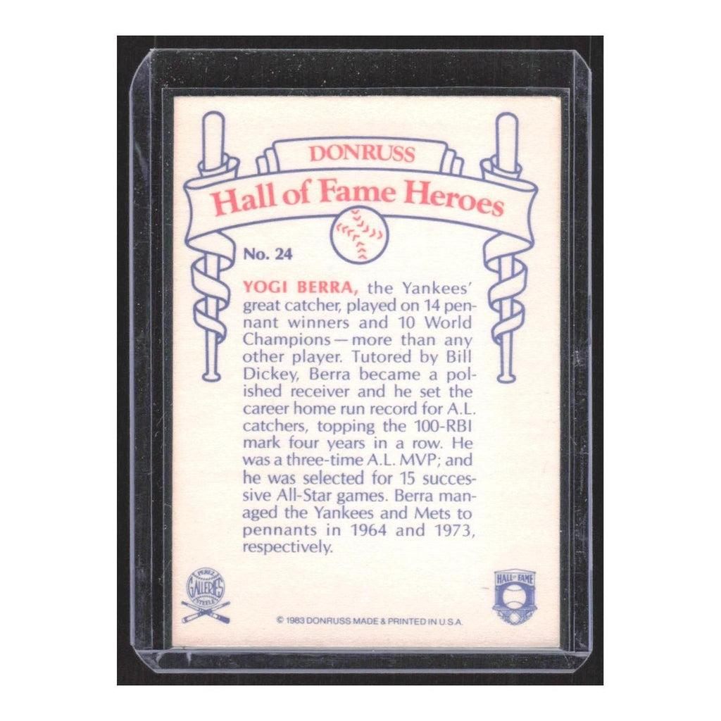 1983 Donruss Hall of Fame Heroes Yogi Berra Yankees #24
