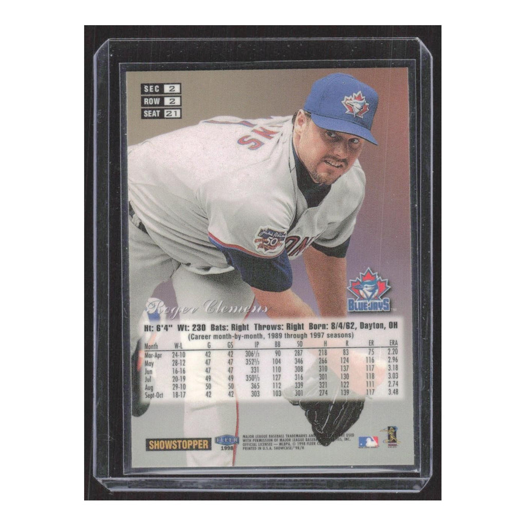1998 Flair Showcase Row 2 Roger Clemens Blue Jays #21