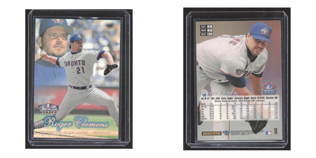 1998 Flair Showcase Row 2 Roger Clemens Blue Jays #21