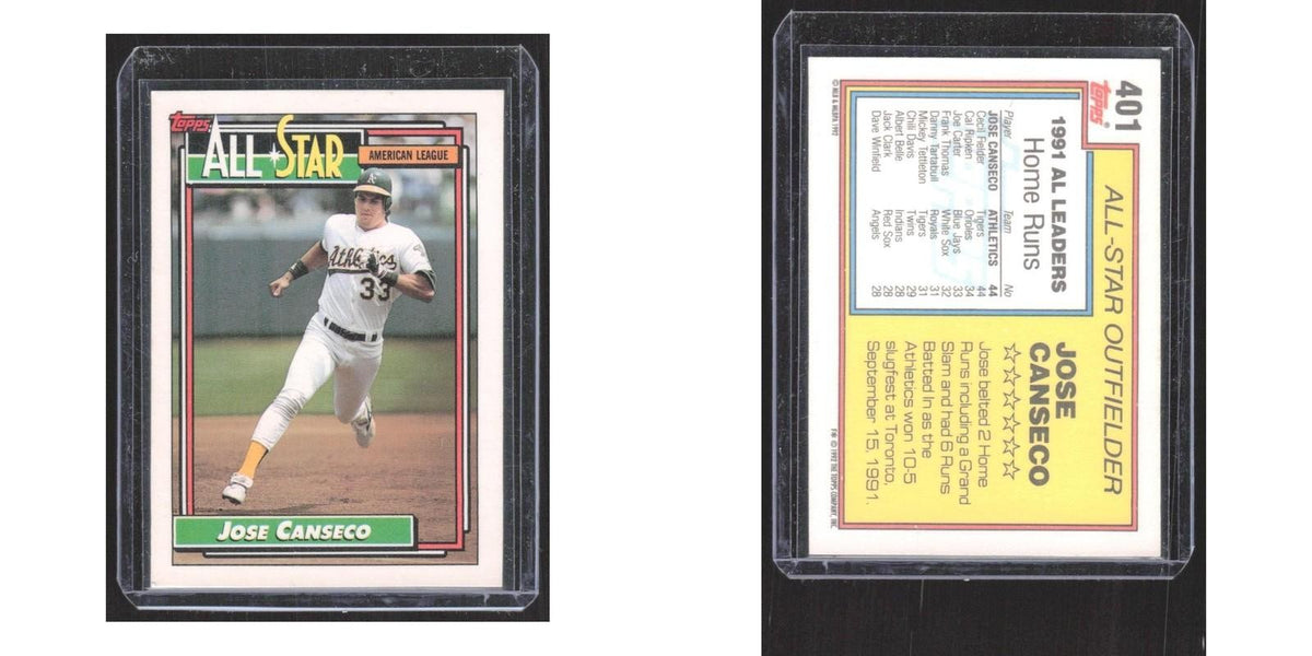 1992 Topps Jose Canseco Athletics #401