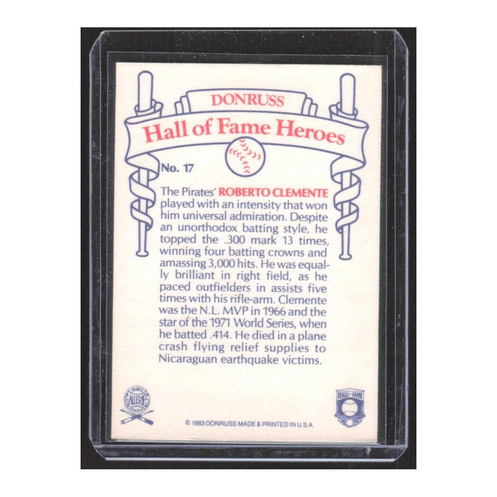 1983 Donruss Hall of Fame Heroes Roberto Clemente Pirates #17