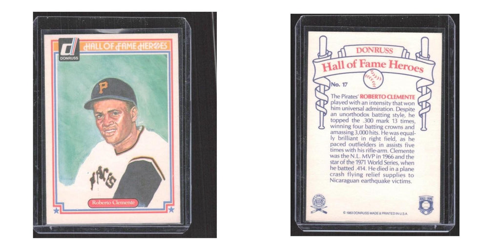 1983 Donruss Hall of Fame Heroes Roberto Clemente Pirates #17