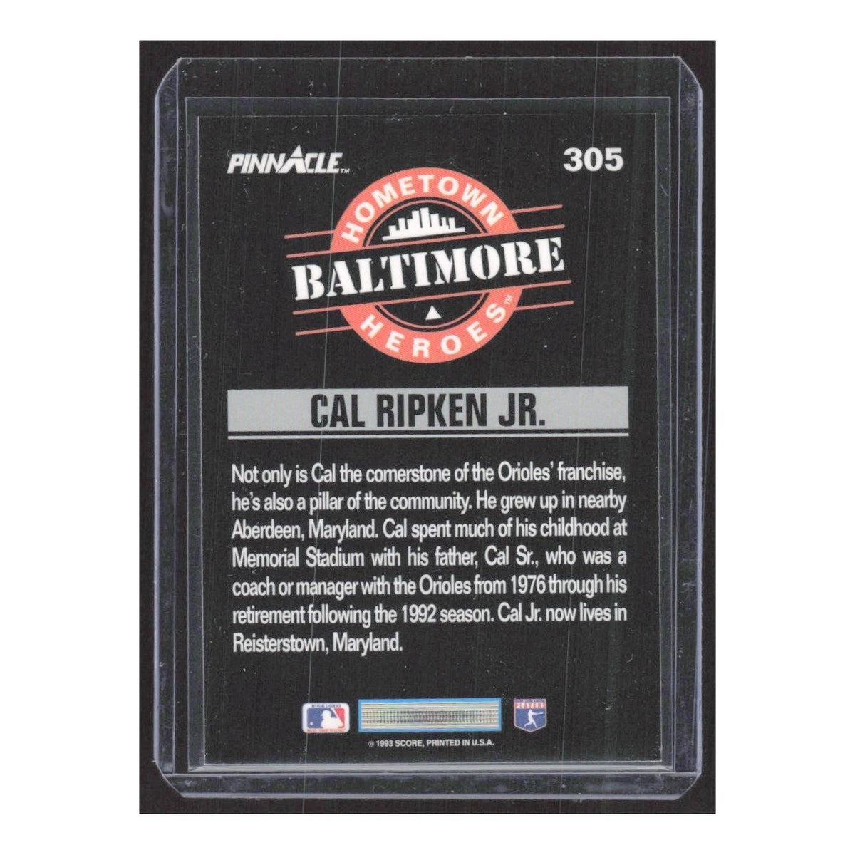 1993 Pinnacle Cal Ripken Jr. Orioles #305