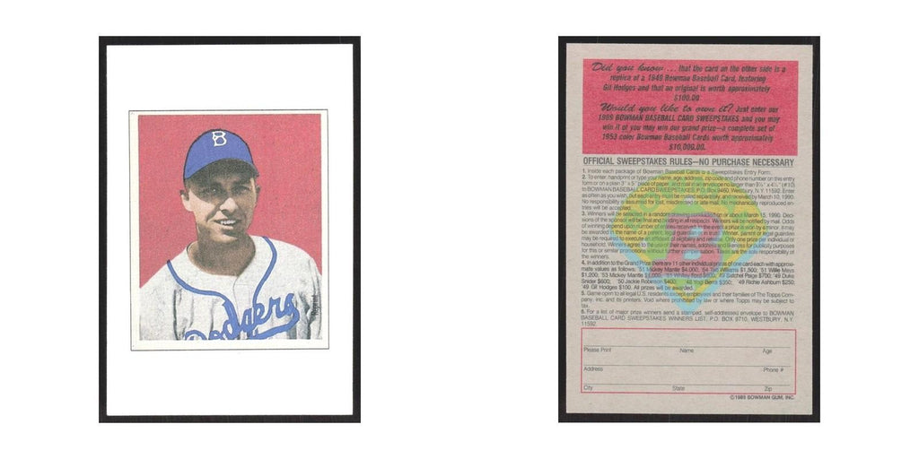 1989 Bowman Gil Hodges Brooklyn Dodgers #nan