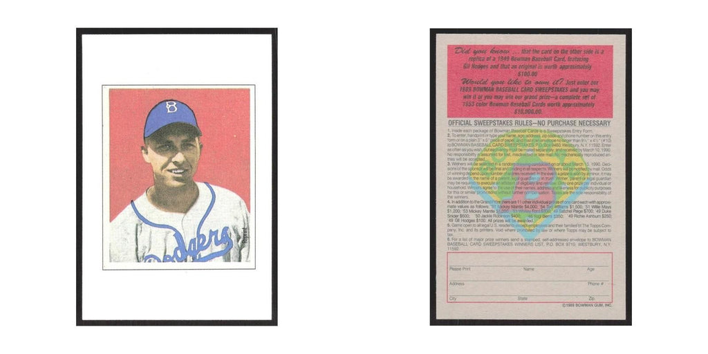 1989 Bowman Gil Hodges Brooklyn Dodgers #nan
