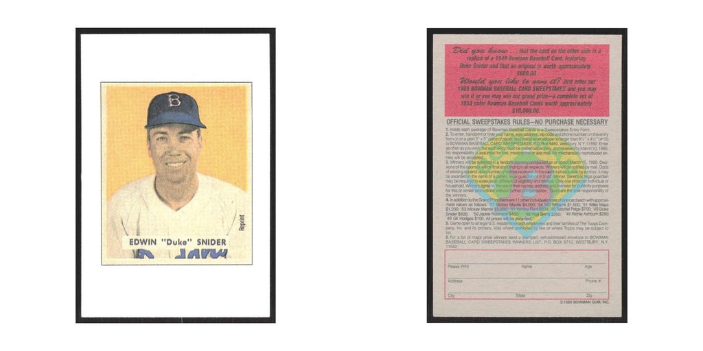 1989 Bowman Edwin Duke Snider Brooklyn Dodgers #nan