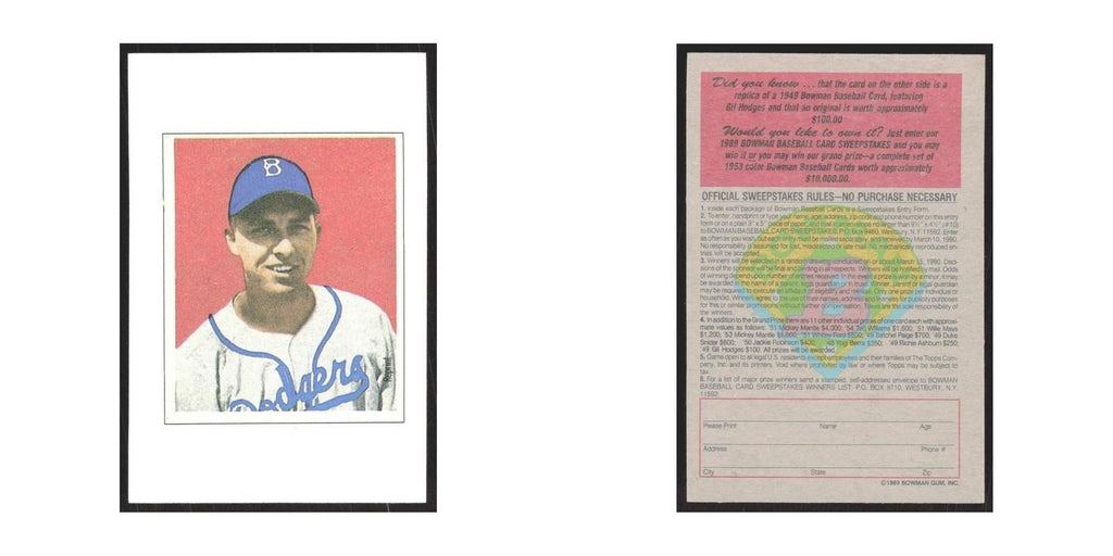 1989 Bowman Gil Hodges Brooklyn Dodgers #nan