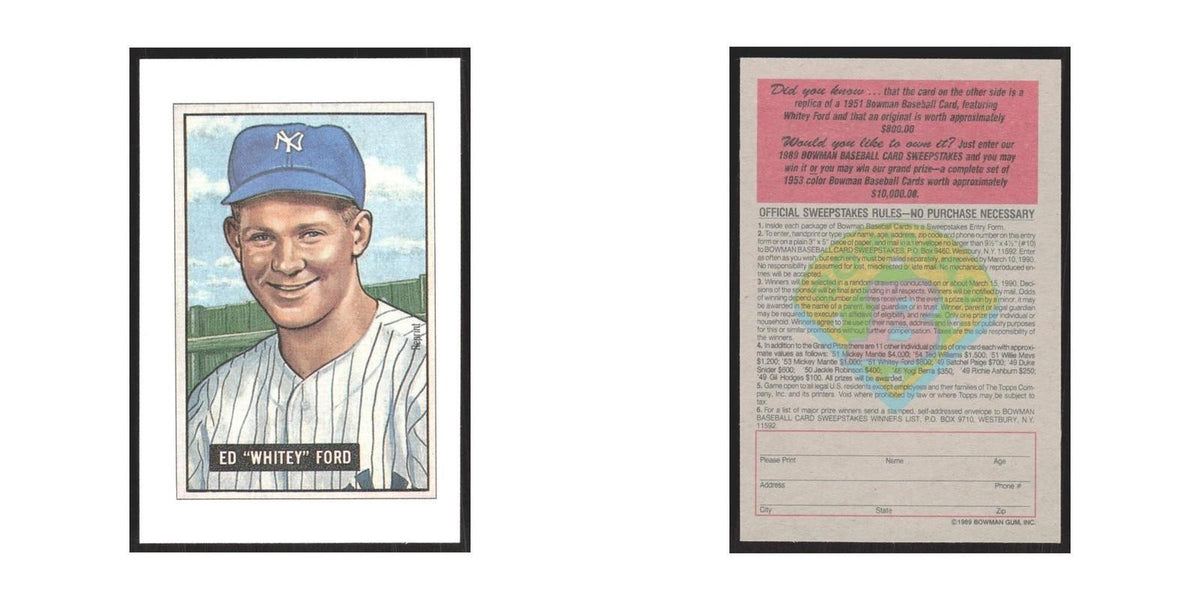 1989 Bowman Ed Whitey Ford Yankees #nan