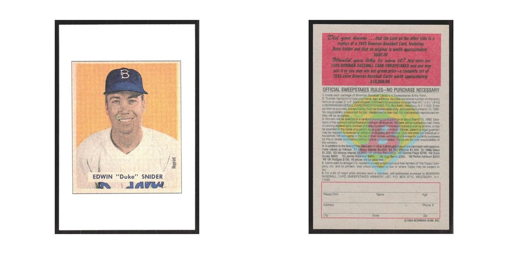 1989 Bowman Edwin Duke Snider Brooklyn Dodgers #nan
