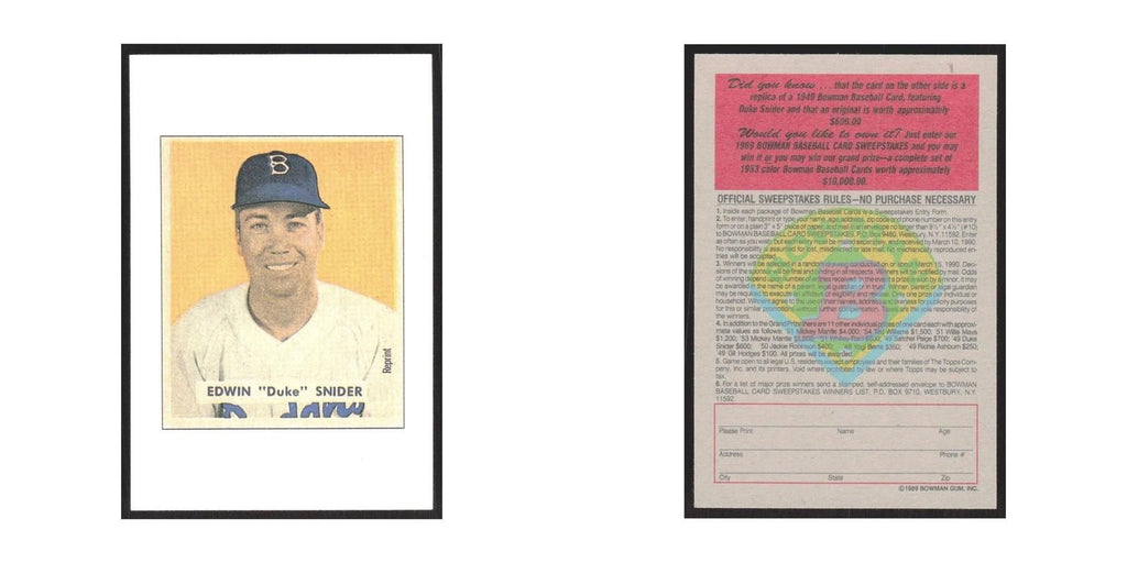 1989 Bowman Edwin Duke Snider Brooklyn Dodgers #nan