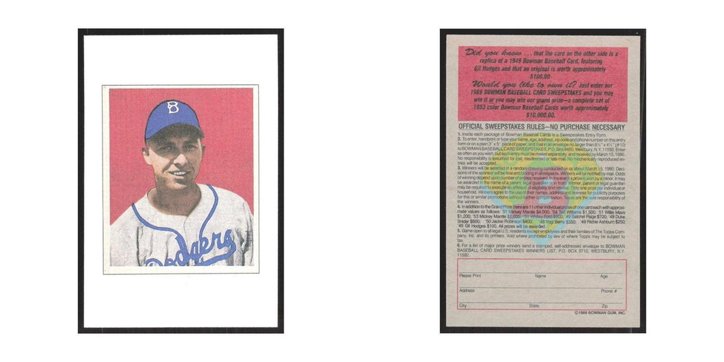 1989 Bowman Gil Hodges Brooklyn Dodgers #nan