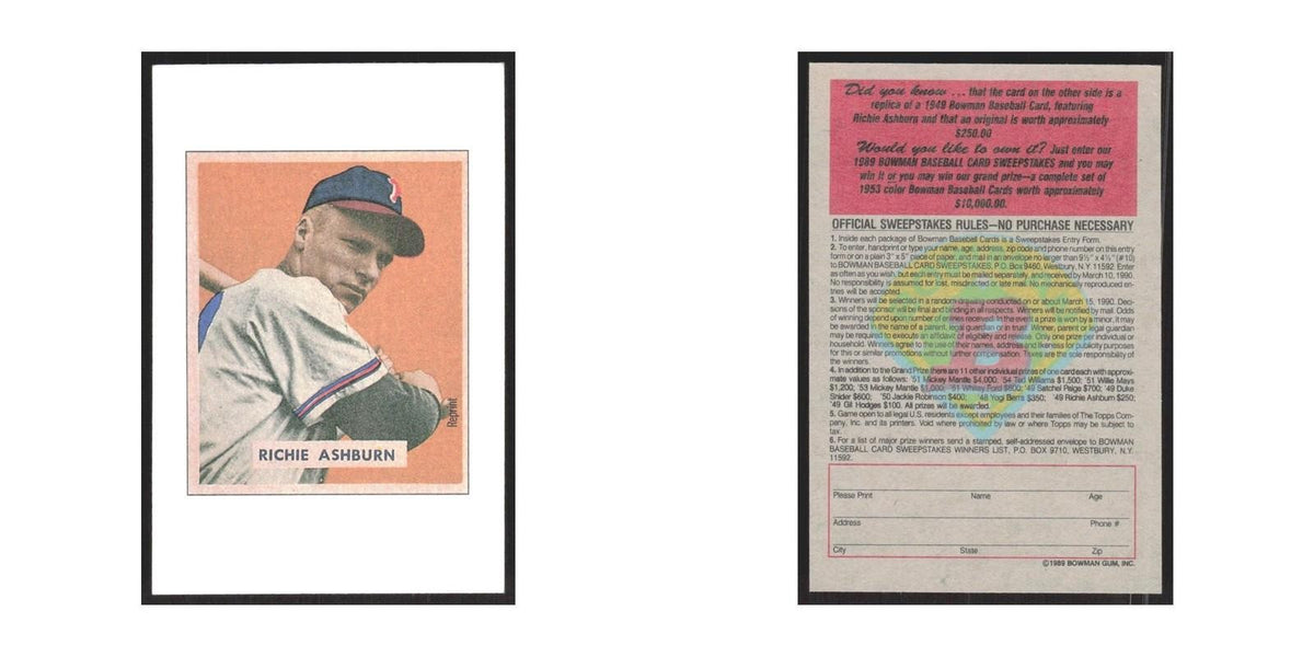 1989 Bowman Richie Ashburn Phillies #nan