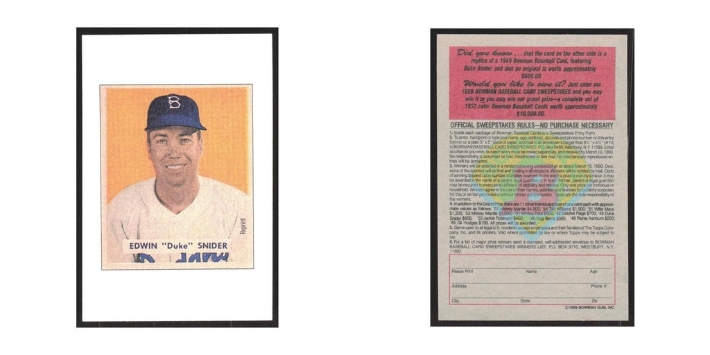 1989 Bowman Edwin Duke Snider Brooklyn Dodgers #nan