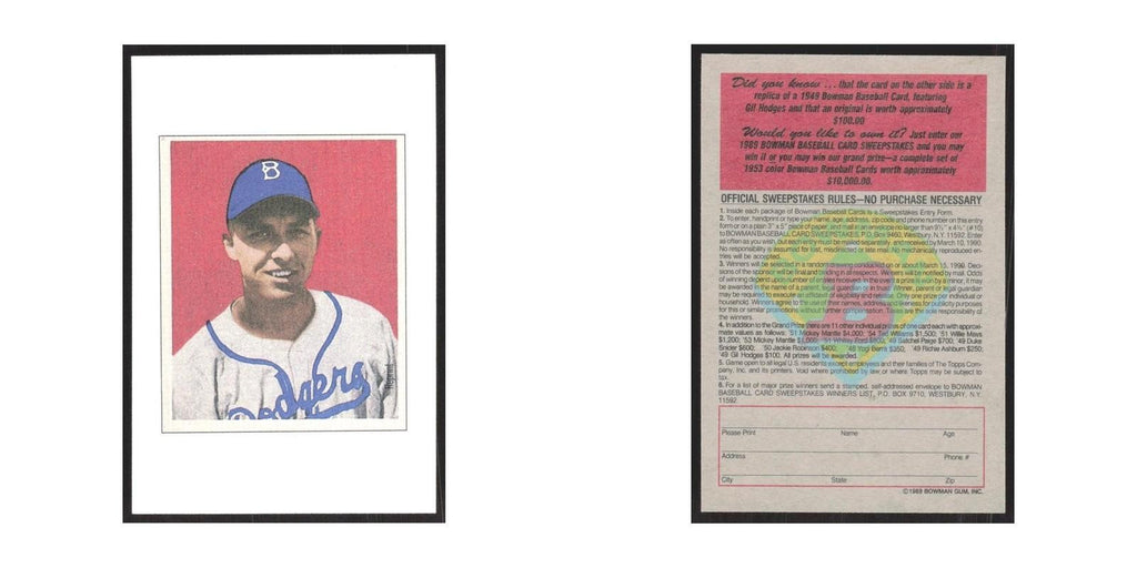 1989 Bowman Gil Hodges Brooklyn Dodgers #nan