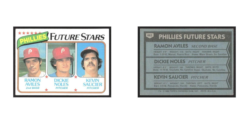 1980 Topps Ramon Aviles/Dickie Noles/KevinSaucier Phillies #682
