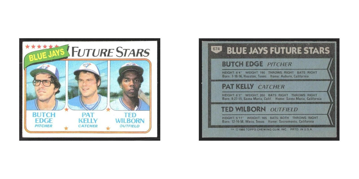 1980 Topps Butch Edge/Pat Kelly/Ted Wilborn Blue Jays #674