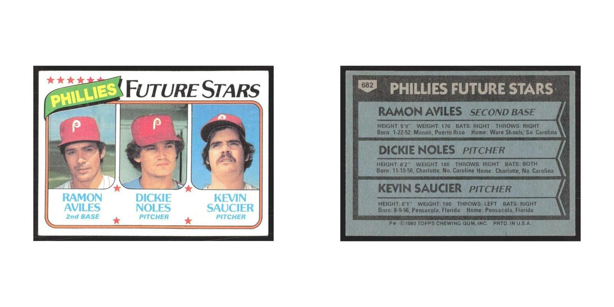 1980 Topps Ramon Avils/Dickie Noles/Kevin Saucier Phillies #682