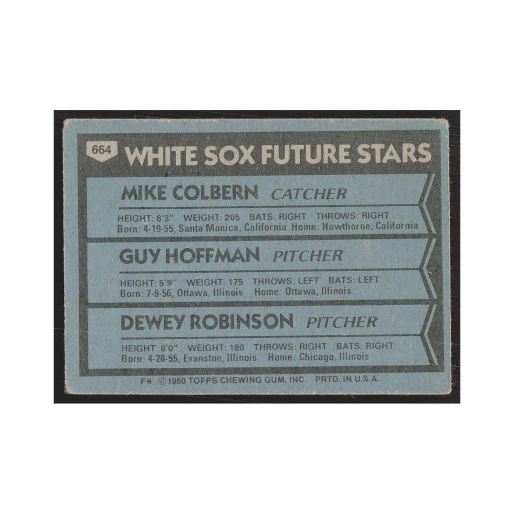 1980 Topps Mike Colbern/Guy Hoffman/Dewey Robinson White Sox #664