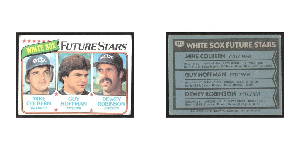1980 Topps Mike Colbern/Guy Hoffman/Dewey Robinson White Sox #664