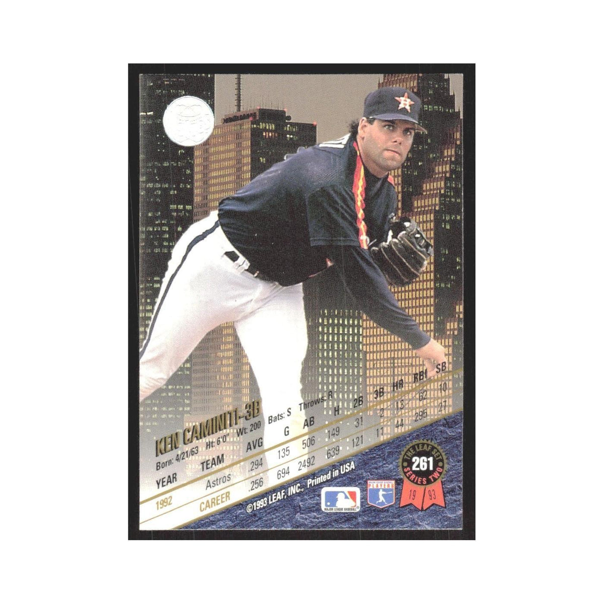 1993 Leaf Ken Caminti Astros #261