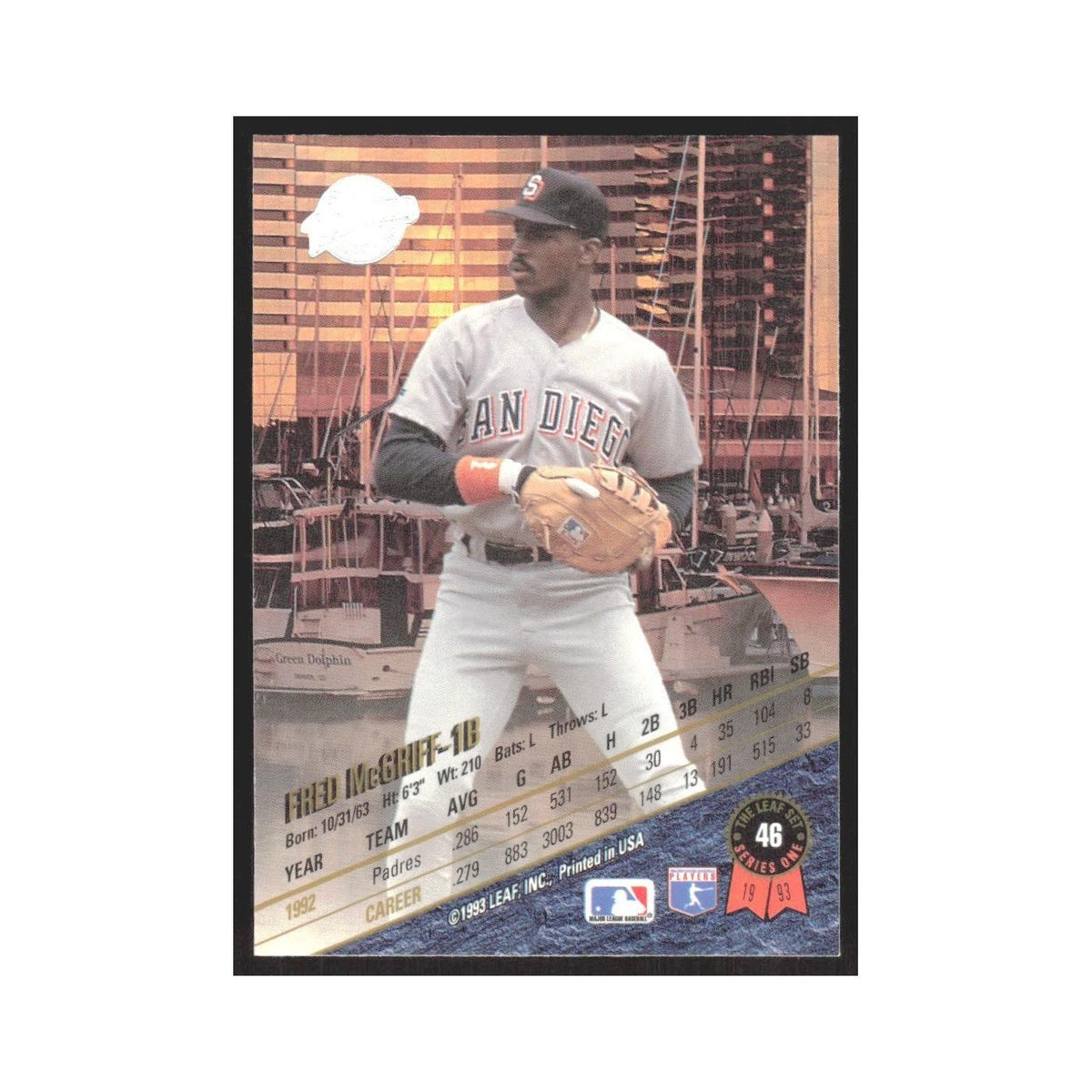 1993 Leaf Fred McGriff Padres #46