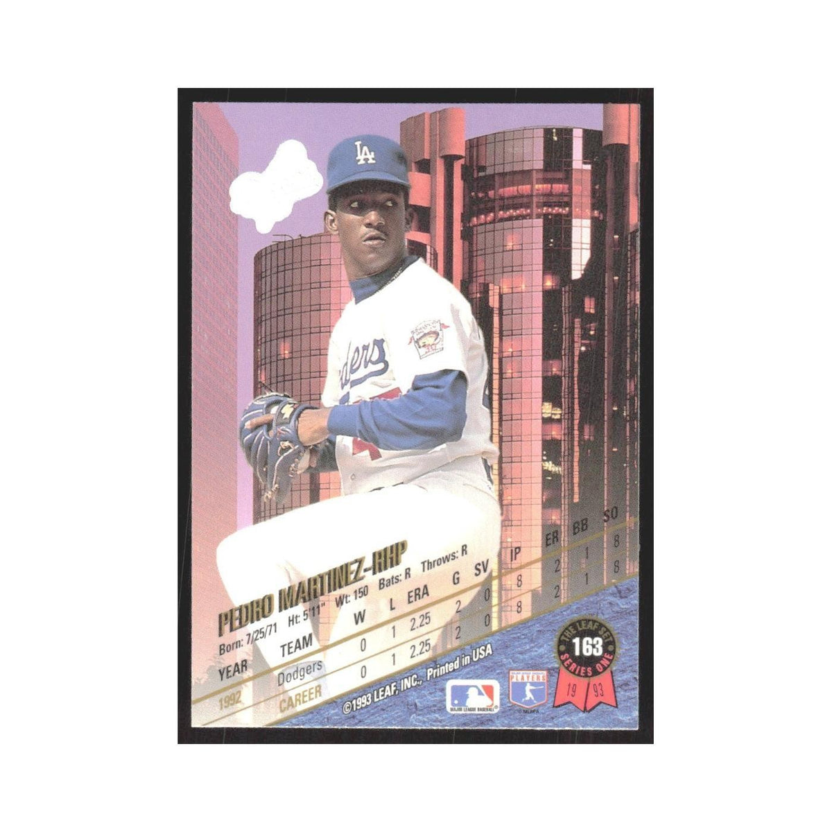 1993 Leaf Pedro Martinez Dodgers #163
