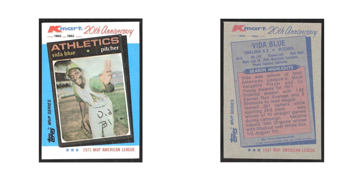 1982 Topps Kmart Vida Blue Athletics #19