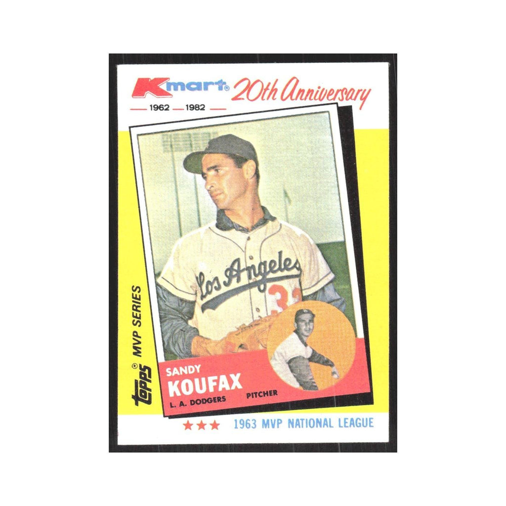 1982 Topps Kmart Sandy Koufax Dodgers #4