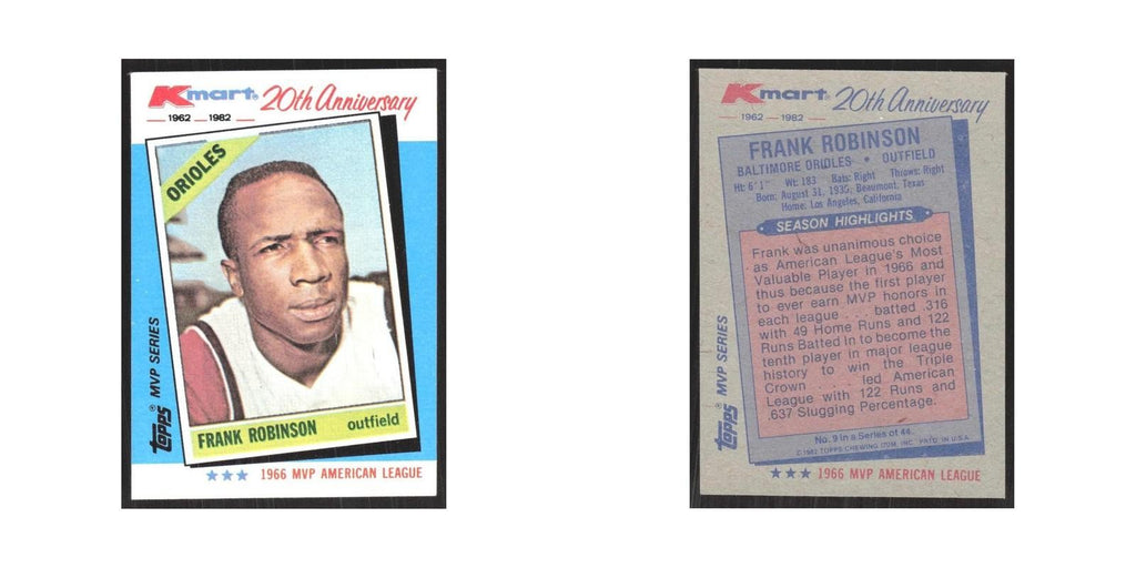 1982 Topps Kmart Frank Robinson Orioles #9