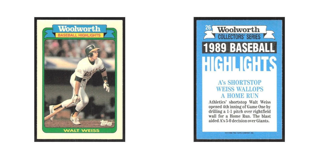 1990 Topps Woolworth Walt Weiss Athletics #26