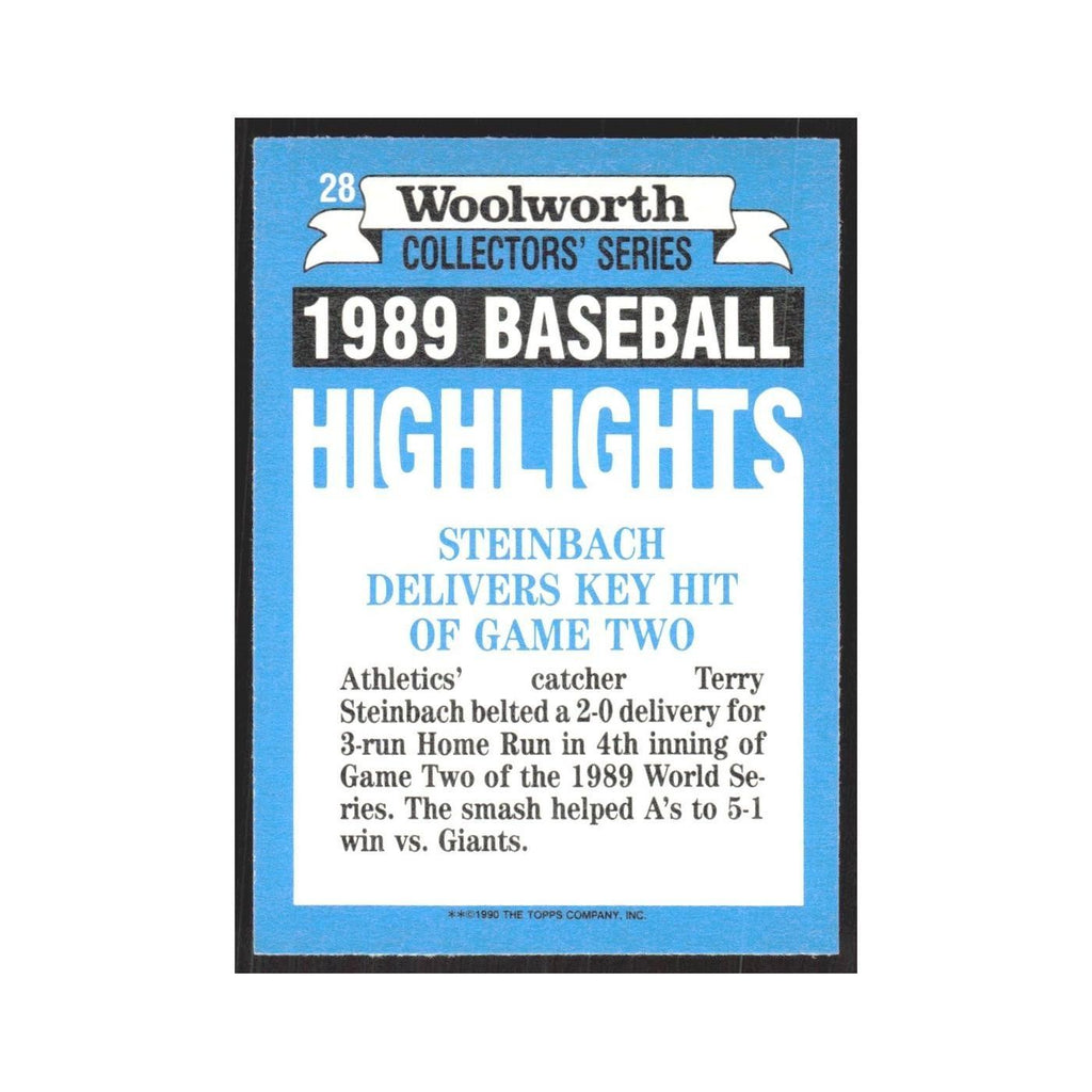 1990 Topps Woolworth Terry Steinbach Athletics #28