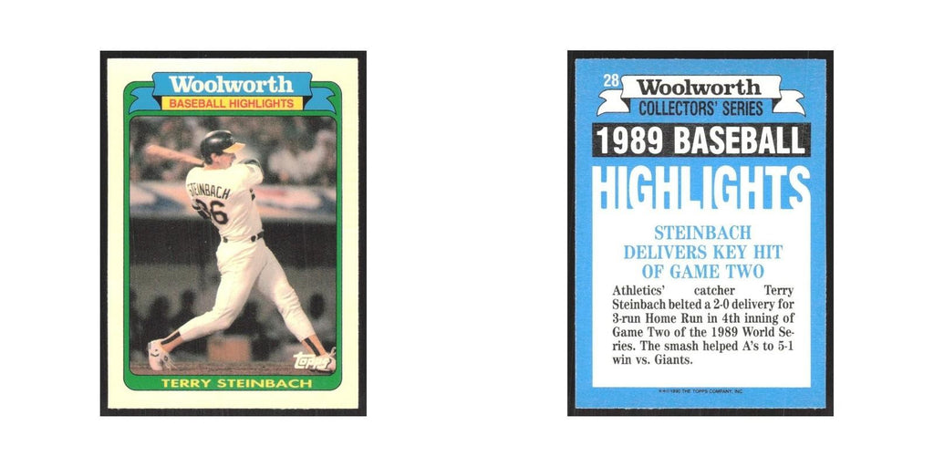1990 Topps Woolworth Terry Steinbach Athletics #28