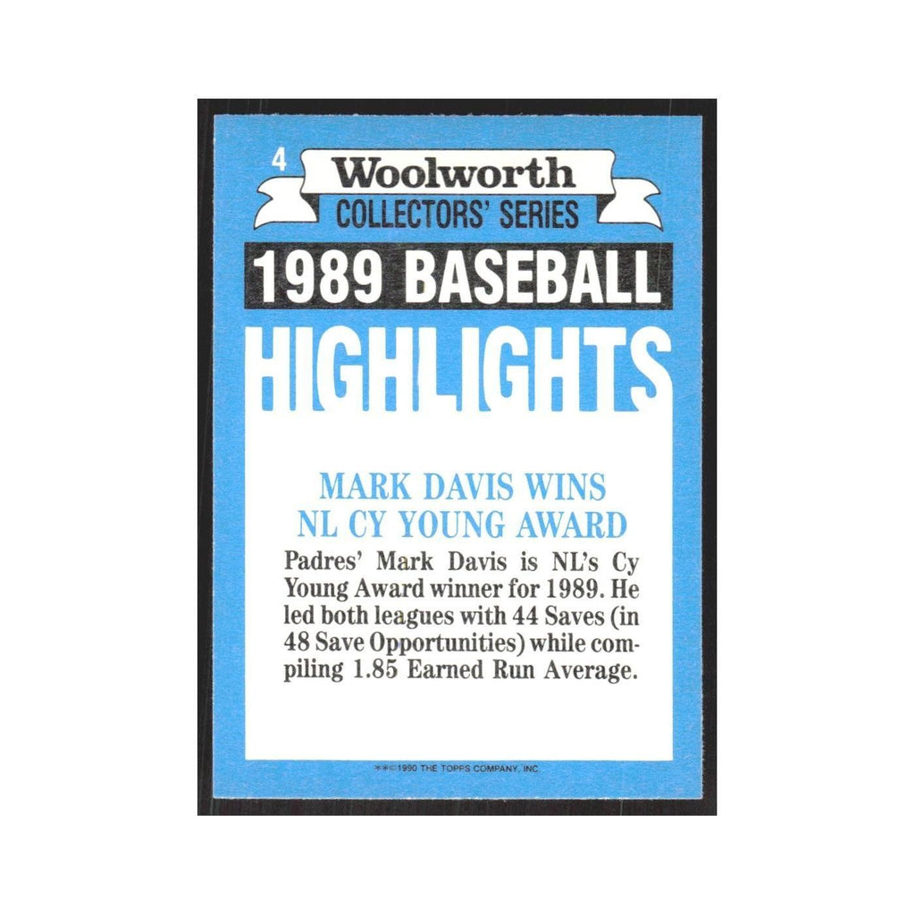 1990 Topps Woolworth Mark Davis Padres #4