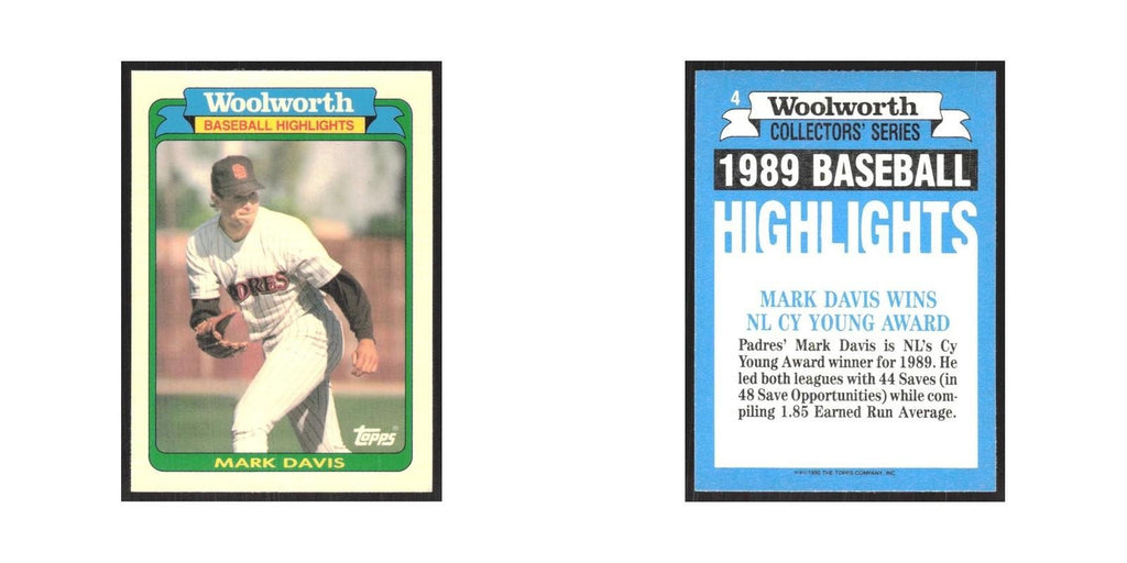 1990 Topps Woolworth Mark Davis Padres #4