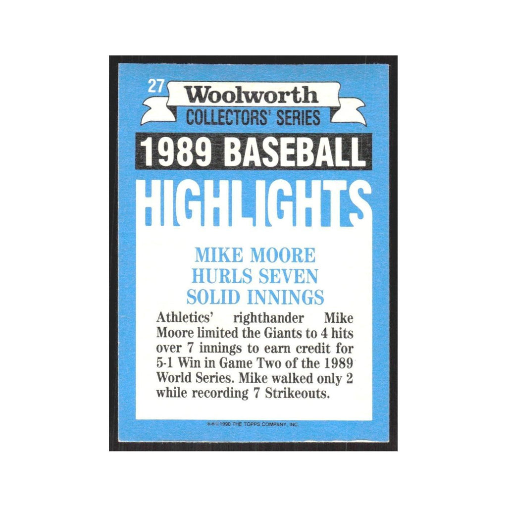 1990 Topps Woolworth Mike Moore Athletics #27