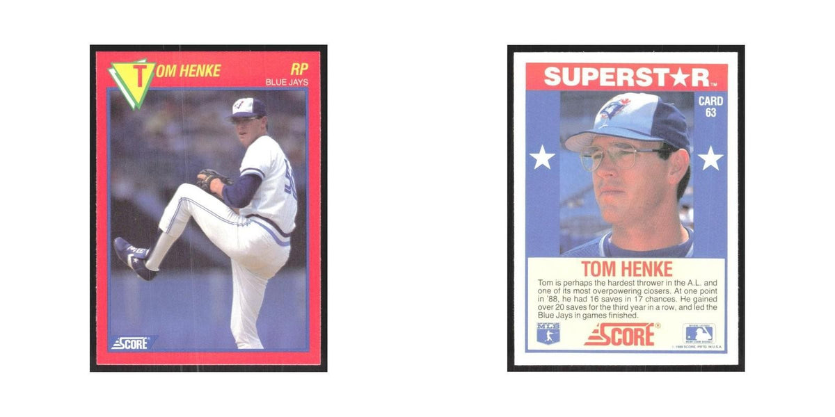 1989 Score Superstars Tom Henke Blue Jays #63