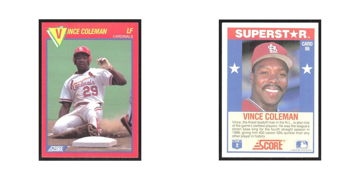 1989 Score Superstars Vince Coleman Cardinals #86