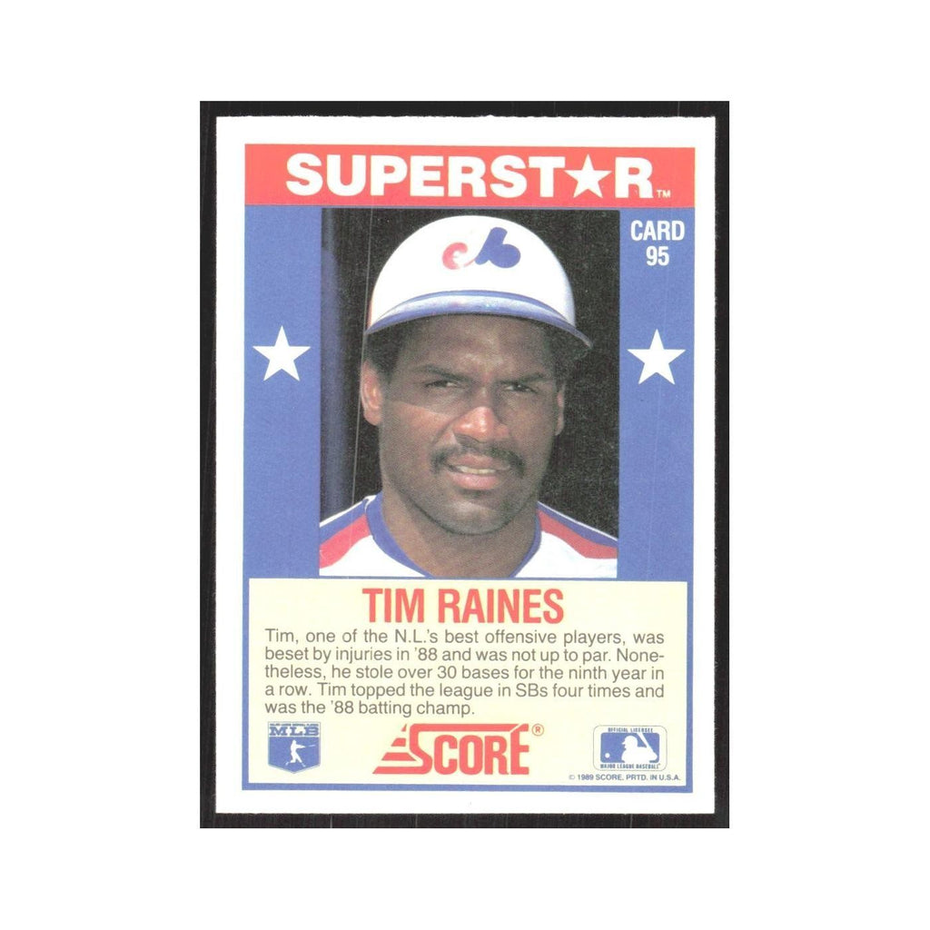 1989 Score Superstars Tim Raines Montreal Expos #95