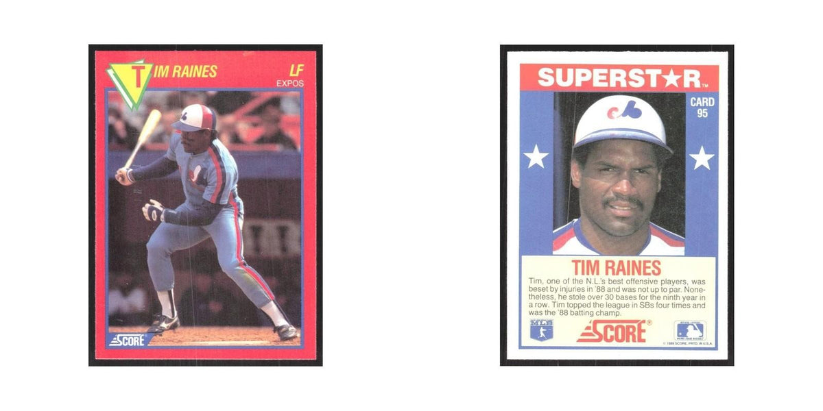 1989 Score Superstars Tim Raines Montreal Expos #95