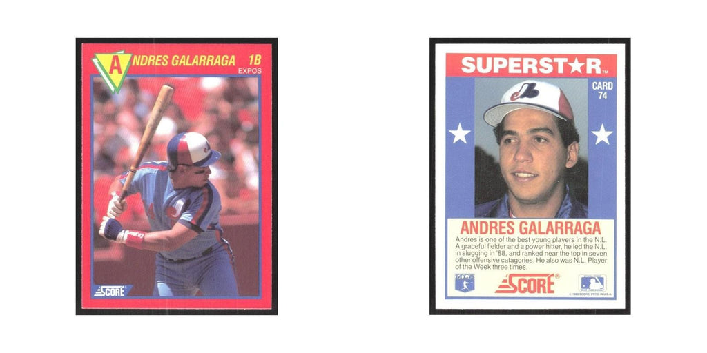 1989 Score Superstars Andres Galarraga Montreal Expos #74