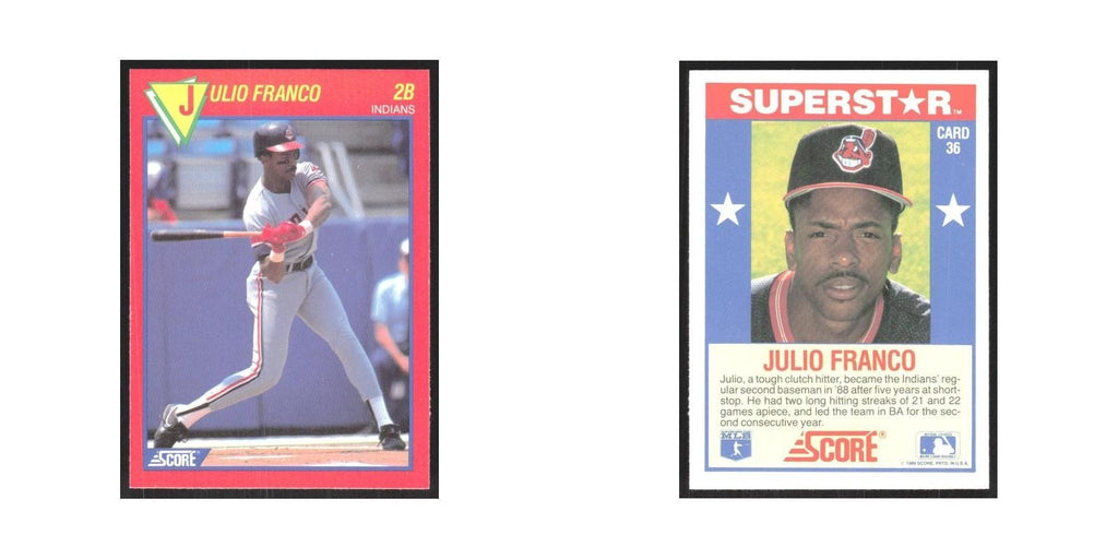 1989 Score Superstars Julio Franco Indians #36