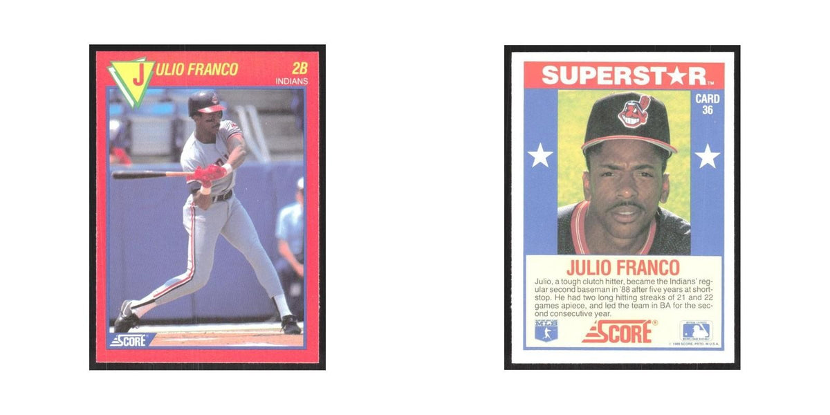 1989 Score Superstars Julio Franco Indians #36