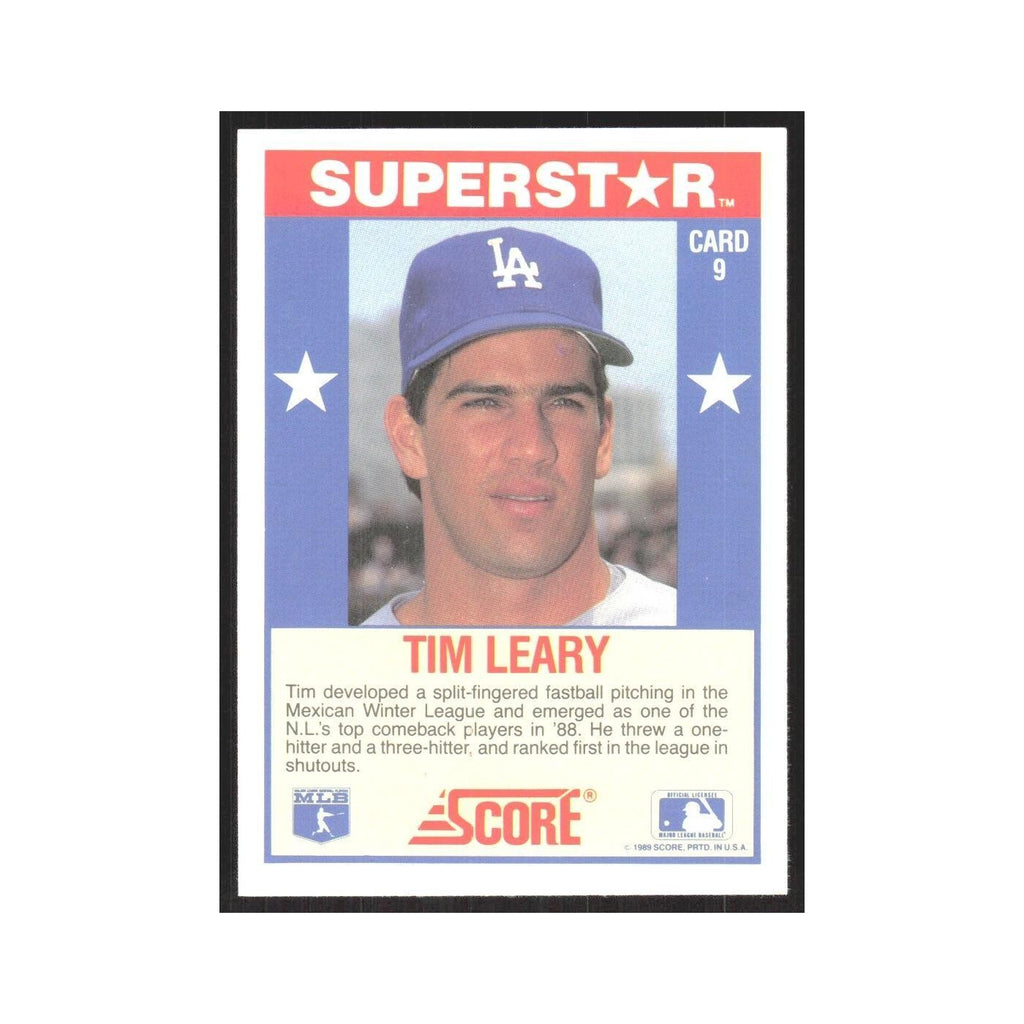 1989 Score Superstars Tim Leary Dodgers #9