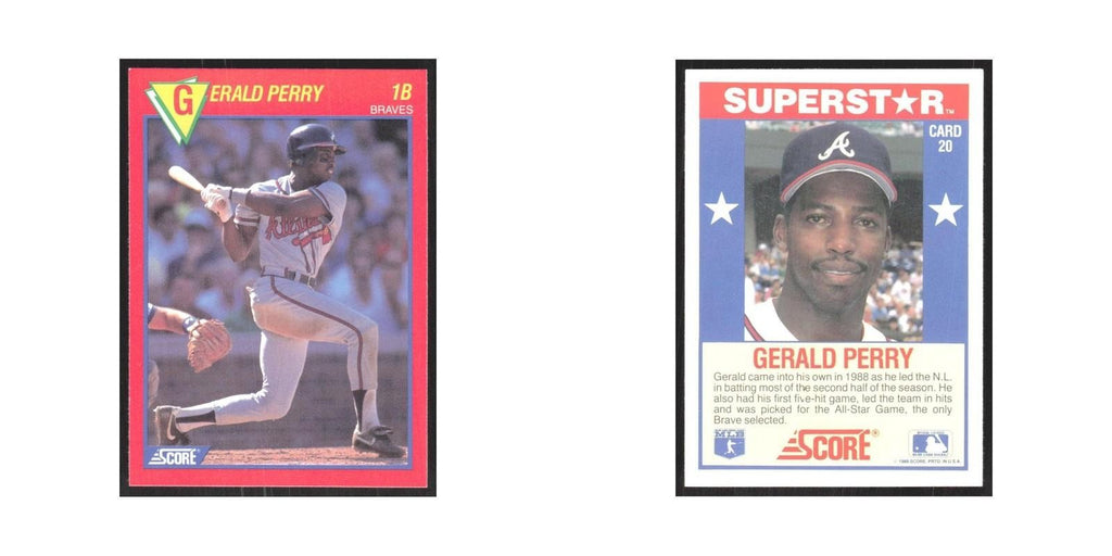1989 Score Superstars Gerald Perry Braves #20
