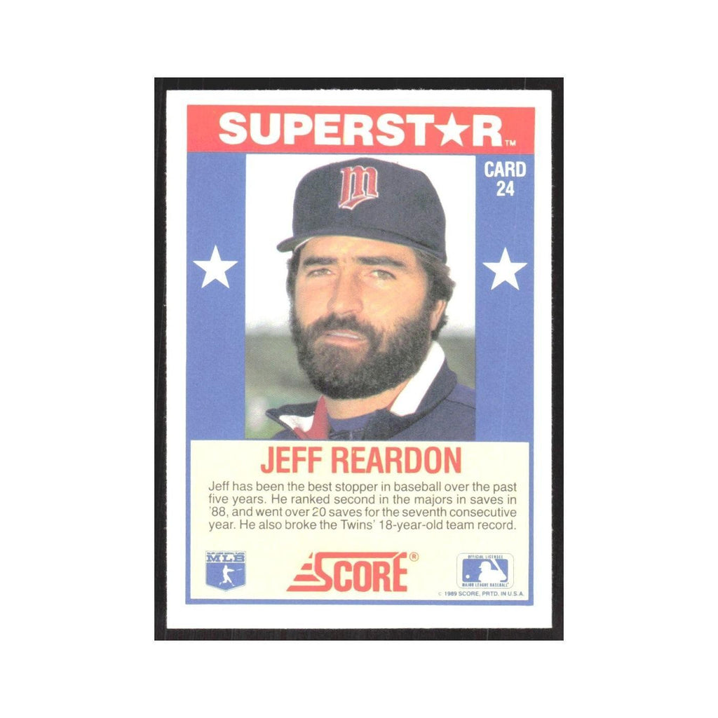 1989 Score Superstars Jeff Reardon Twins #24
