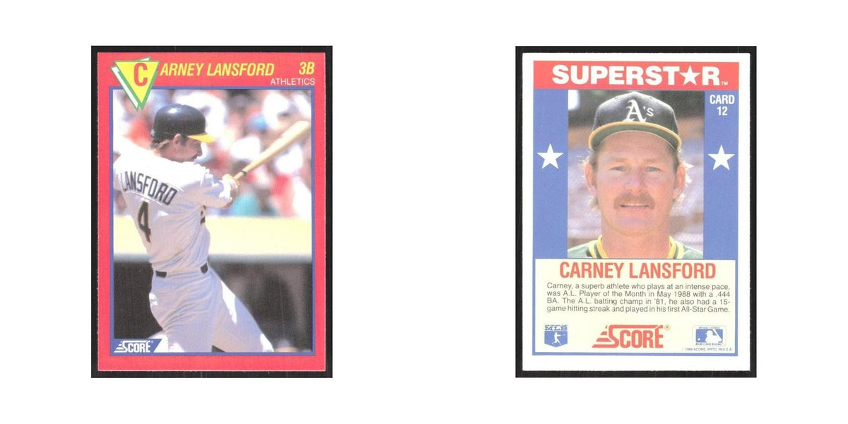 1989 Score Superstars Carney Lansford Athletics #12